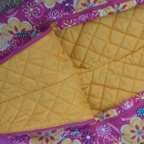 Hanna Andersson Snowsuit Multicolor Floral Hooded Quilted Lined Full Zipper 80cm - Picture 8 of 9